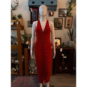Vintage Donna Karan Ruched Midi Dress